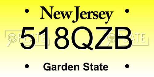 518QZB New Jersey License Plate