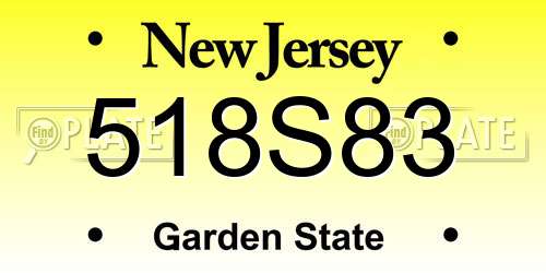 518S83 New Jersey License Plate