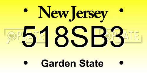 518SB3 New Jersey License Plate