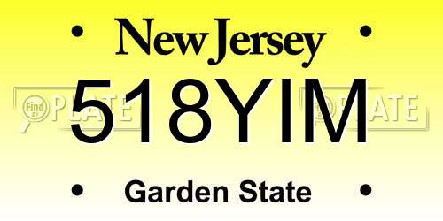 518YIM New Jersey License Plate
