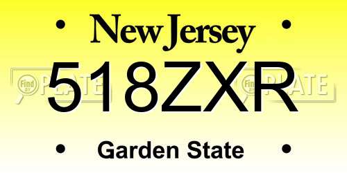 518ZXR New Jersey License Plate
