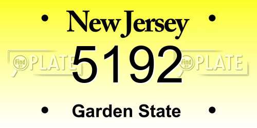 5192 New Jersey License Plate