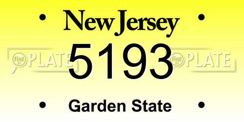 5193 New Jersey License Plate