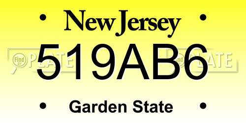 519AB6 New Jersey License Plate