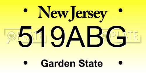 519ABG New Jersey License Plate
