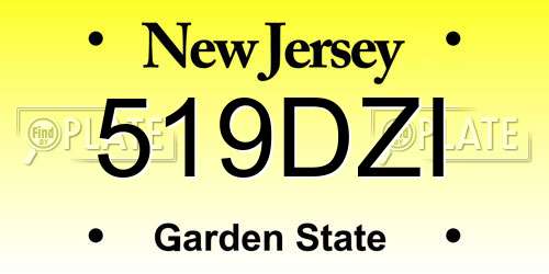 519DZI New Jersey License Plate