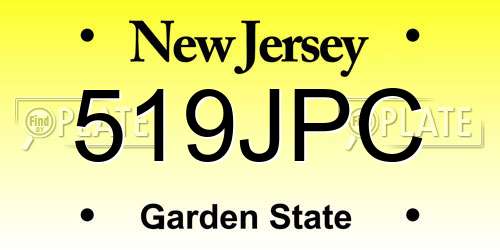 519JPC New Jersey License Plate