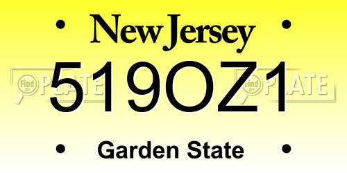 519OZ1 New Jersey License Plate