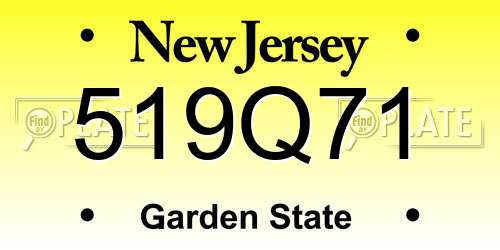 519Q71 New Jersey License Plate