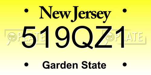 519QZ1 New Jersey License Plate