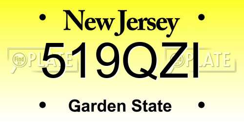 519QZI New Jersey License Plate