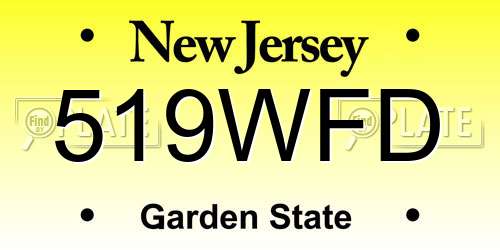519WFD New Jersey License Plate