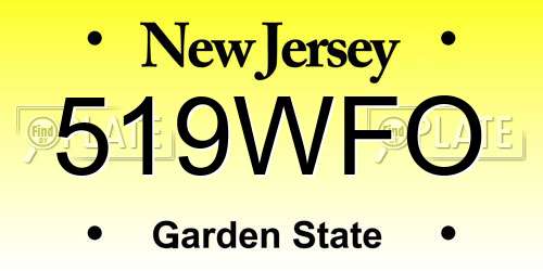 519WFO New Jersey License Plate
