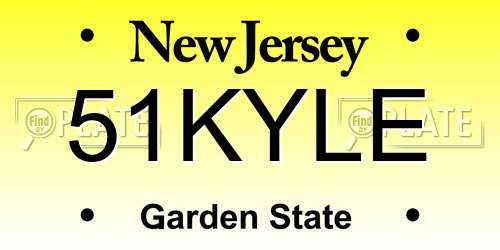 51KYLE New Jersey License Plate