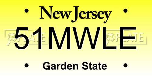 51MWLE New Jersey License Plate