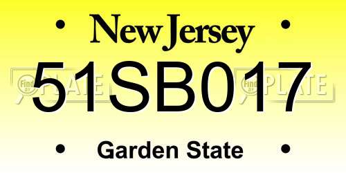 51SB017 New Jersey License Plate
