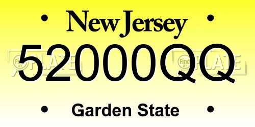 52000QQ New Jersey License Plate