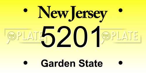 5201 New Jersey License Plate