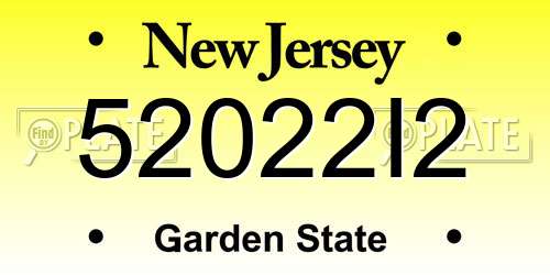 52022I2 New Jersey License Plate
