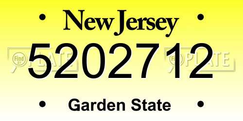5202712 New Jersey License Plate