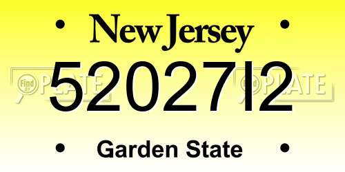 52027I2 New Jersey License Plate