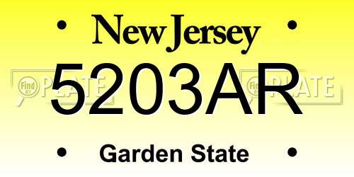 5203AR New Jersey License Plate