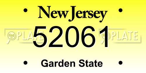 52061 New Jersey License Plate