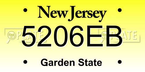 5206EB New Jersey License Plate