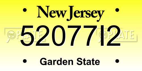 52077I2 New Jersey License Plate