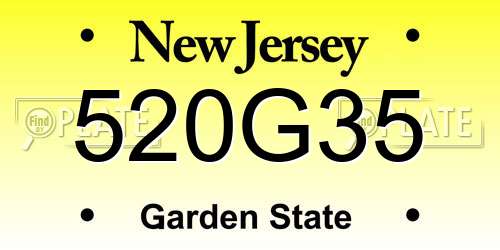 520G35 New Jersey License Plate