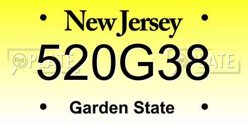 520G38 New Jersey License Plate