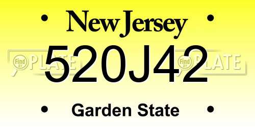 520J42 New Jersey License Plate