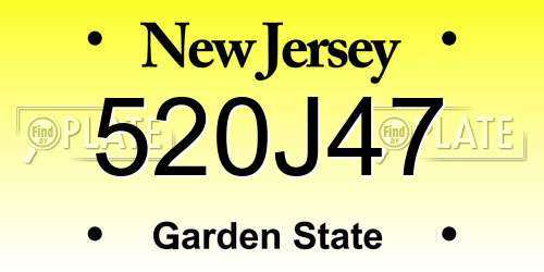 520J47 New Jersey License Plate