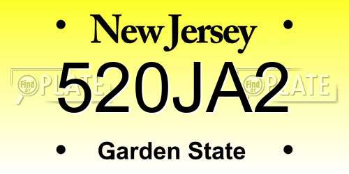 520JA2 New Jersey License Plate