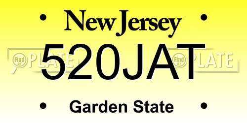 520JAT New Jersey License Plate
