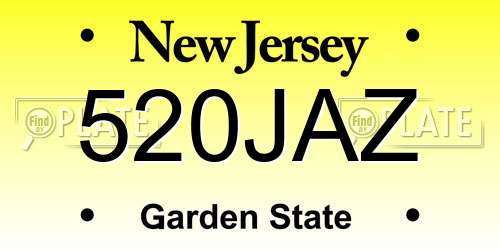 520JAZ New Jersey License Plate