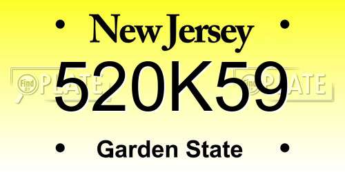 520K59 New Jersey License Plate