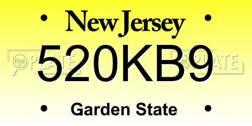 520KB9 New Jersey License Plate