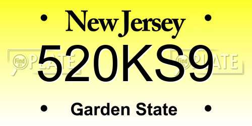 520KS9 New Jersey License Plate