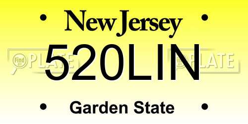 520LIN New Jersey License Plate