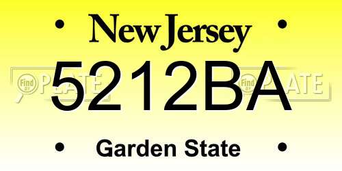 5212BA New Jersey License Plate