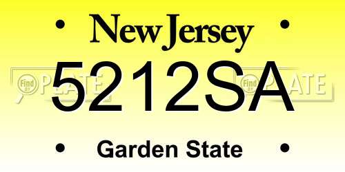 5212SA New Jersey License Plate