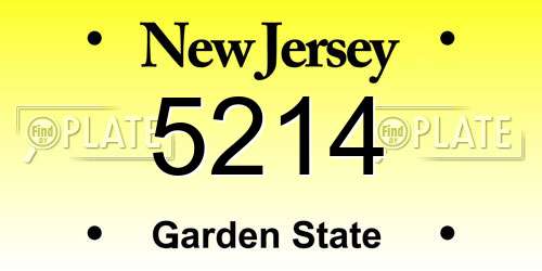 5214 New Jersey License Plate