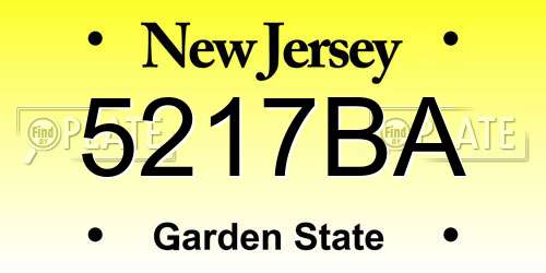 5217BA New Jersey License Plate