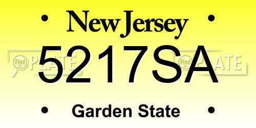 5217SA New Jersey License Plate
