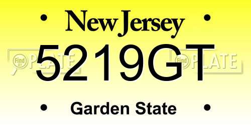 5219GT New Jersey License Plate