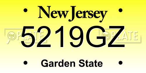 5219GZ New Jersey License Plate