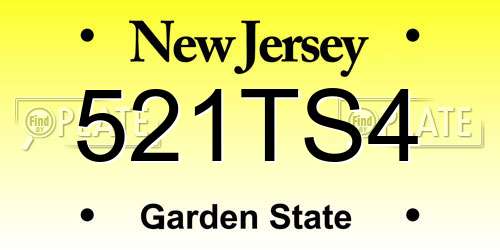 521TS4 New Jersey License Plate