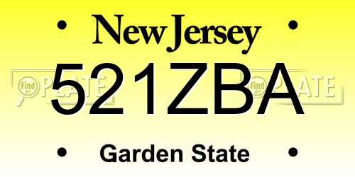 521ZBA New Jersey License Plate