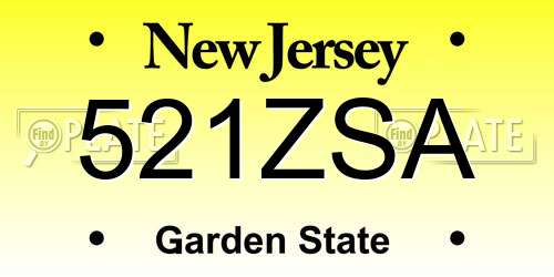 521ZSA New Jersey License Plate